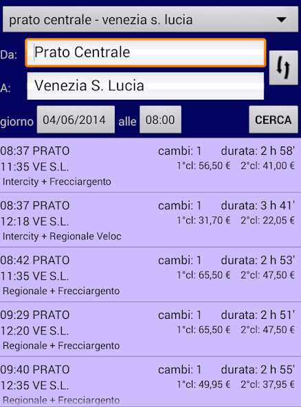 Run android online APK Italian Trains Timetable from MyAndroid or emulate Italian Trains Timetable using MyAndroid
