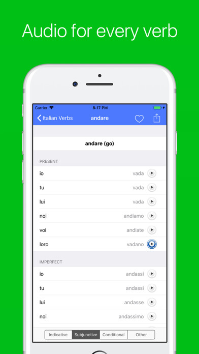 Emulate iPhone app Italian Verb Conjugator using MyAndroid Emulate iPhone app Italian Verb Conjugator using MyAndroid