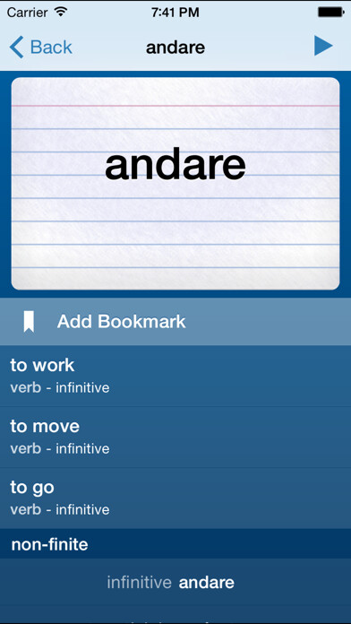 Emulate iPhone app Italian Verbs Trainer using MyAndroid Emulate iPhone app Italian Verbs Trainer using MyAndroid
