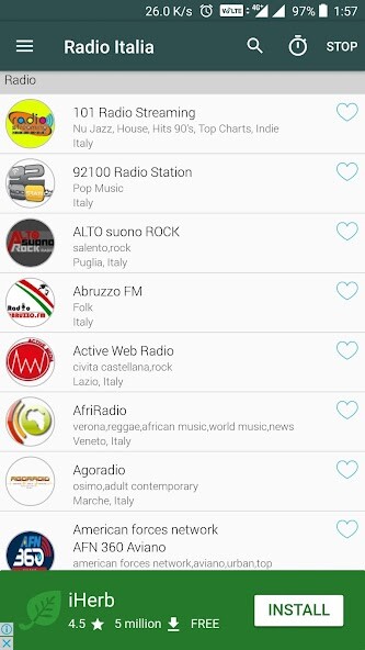 Emulate Android APK Italia Radio Online