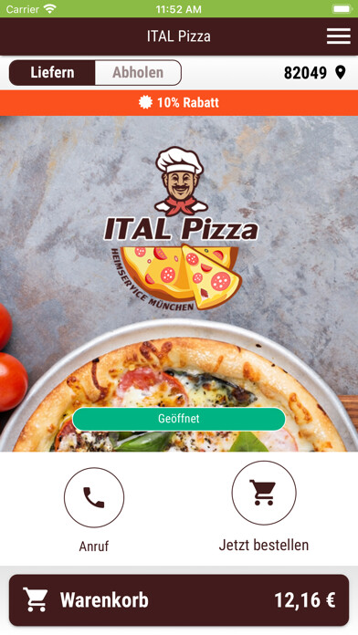 Emulate iPhone app ITAL Pizza München using MyAndroid Emulate iPhone app ITAL Pizza München using MyAndroid