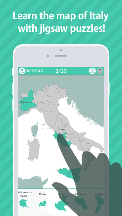 Emulate iPhone app Italy Map Puzzle using MyAndroid Emulate iPhone app Italy Map Puzzle using MyAndroid