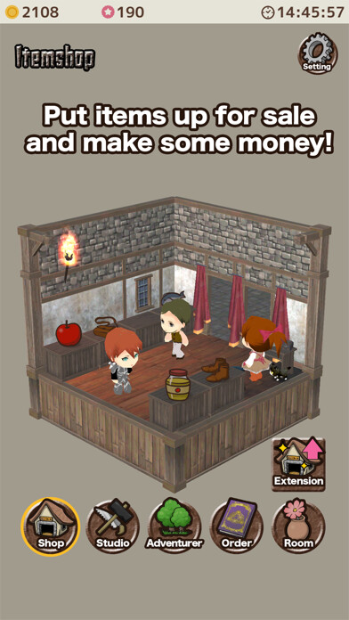 Emulate iPhone app Item shop - crafting game using MyAndroid