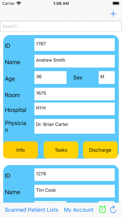 Emulate iPhone app iTrack Patient using MyAndroid