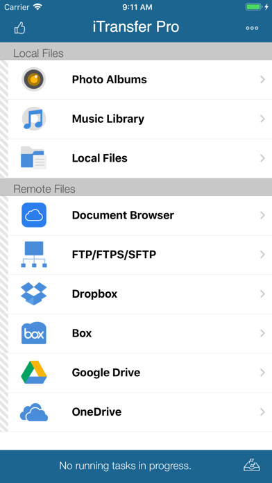 Emulate iPhone app iTransfer Pro using MyAndroid