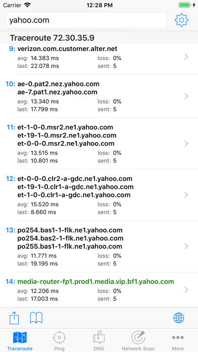 Emulate iPhone app IT Tools - Network Analyzer using MyAndroid