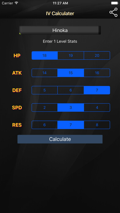 Emulate iPhone app IV Calculator for Fire Emblem Heroes + using MyAndroid