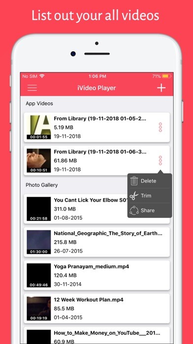 Emulate iPhone app iVideo Player HD using MyAndroid