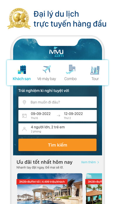 Emulate iPhone app iVIVU.com - Kỳ nghỉ tuyệt vời using MyAndroid