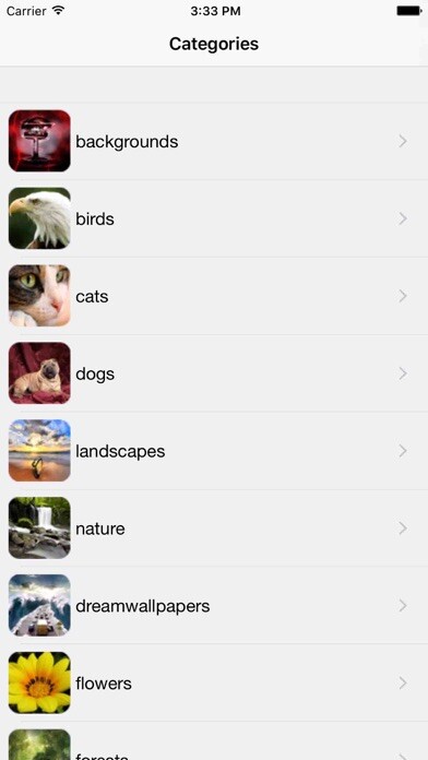 Emulate iPhone app iWallpapers HD Lite using MyAndroid