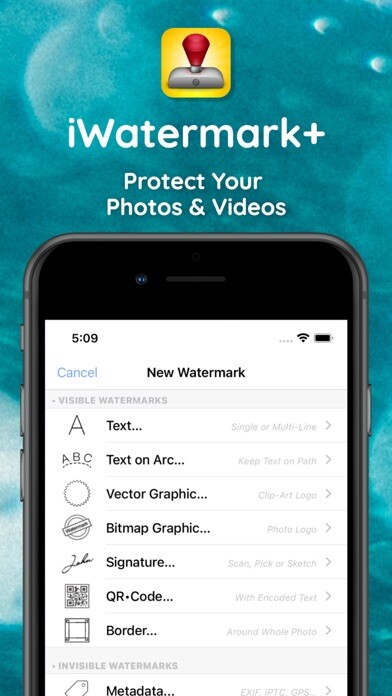 Emulate iPhone app iWatermark+ Watermark Add Logo using MyAndroid