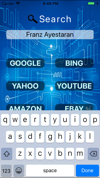Emulate iPhone app iWebSearch using MyAndroid