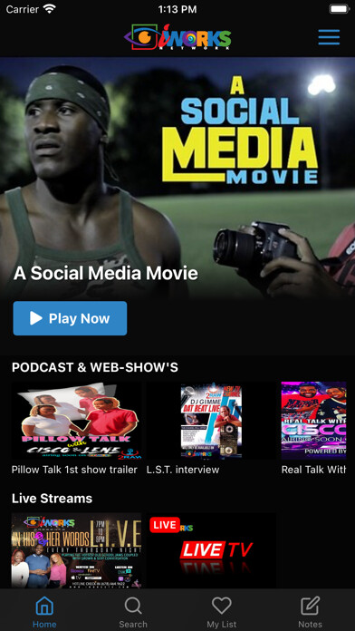 Emulate iPhone app iWorks TV Network using MyAndroid