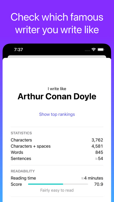 Emulate iPhone app I Write Like using MyAndroid Emulate iPhone app I Write Like using MyAndroid