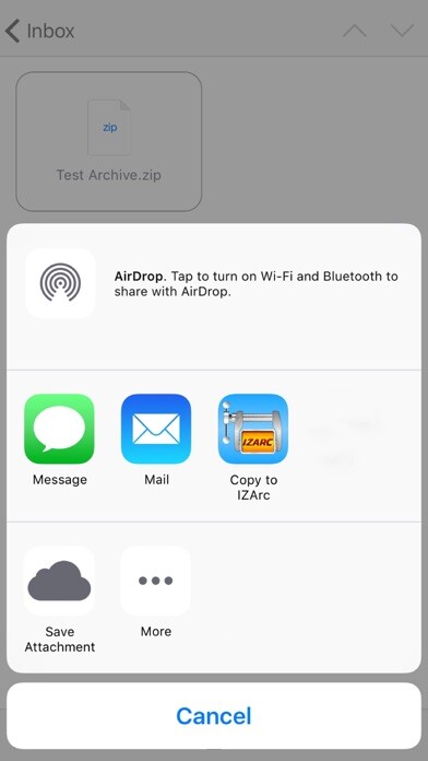 Emulate iPhone app IZArc - Extract files from ZIP, RAR and 7-ZIP archives. using MyAndroid