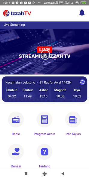 Run android online APK Izzah TV from MyAndroid or emulate Izzah TV using MyAndroid