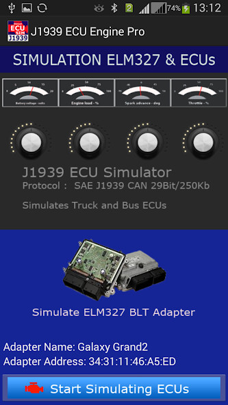 Run android online APK J1939 ECU Engine Pro from MyAndroid or emulate J1939 ECU Engine Pro using MyAndroid