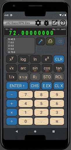Run android online APK J42 - Voice Controlled RPN Calculator from MyAndroid or emulate J42 - Voice Controlled RPN Calculator using MyAndroid