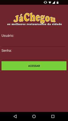 Emulate Android APK Ja Chegou Restaurantes