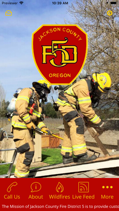 Emulate iPhone app Jackson County Fire District 5 using MyAndroid
