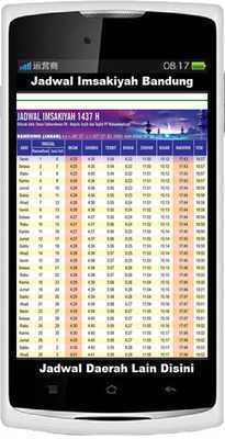Emulate Android APK Jadwal Imsakiyah Bandung