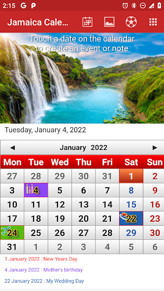 Run android online APK Jamaica Calendar 2022 from MyAndroid or emulate Jamaica Calendar 2022 using MyAndroid