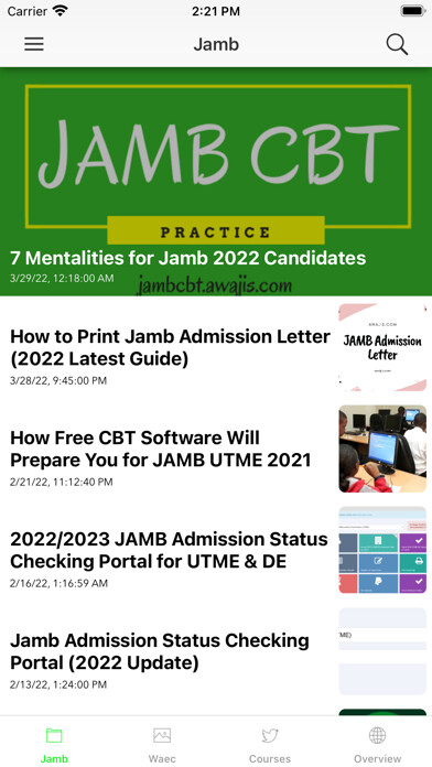 Emulate iPhone app Jamb CBT, News & Results. using MyAndroid Emulate iPhone app Jamb CBT, News & Results. using MyAndroid