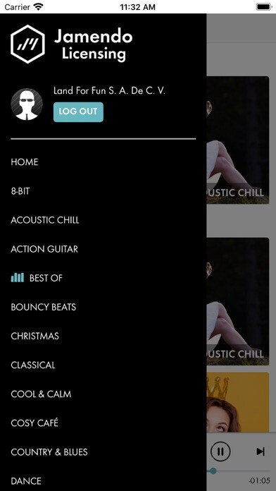 Emulate iPhone app Jamendo In-Store Radio using MyAndroid