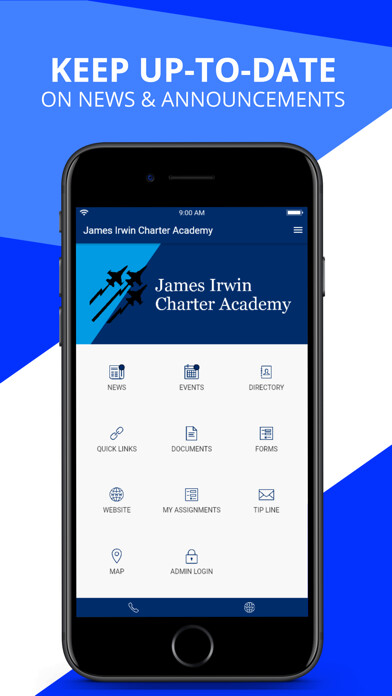 Emulate iPhone app James Irwin Charter Schools using MyAndroid