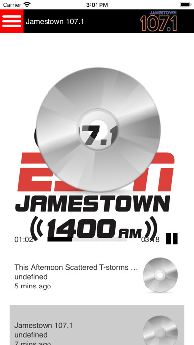 Emulate iPhone app Jamestown 107.1 using MyAndroid