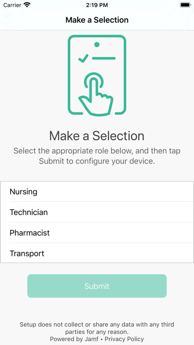 Emulate iPhone app Jamf Setup using MyAndroid