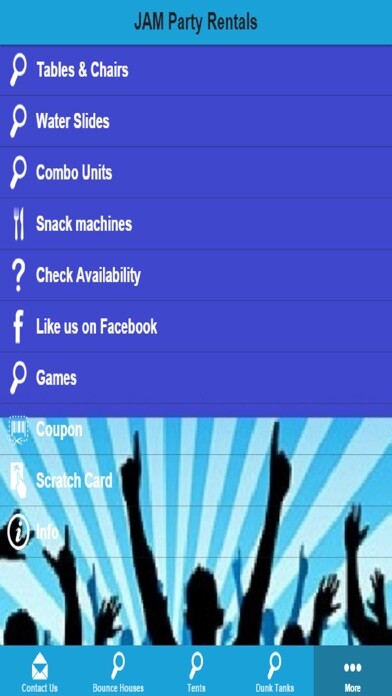 Emulate iPhone app JAM Party Rentals using MyAndroid