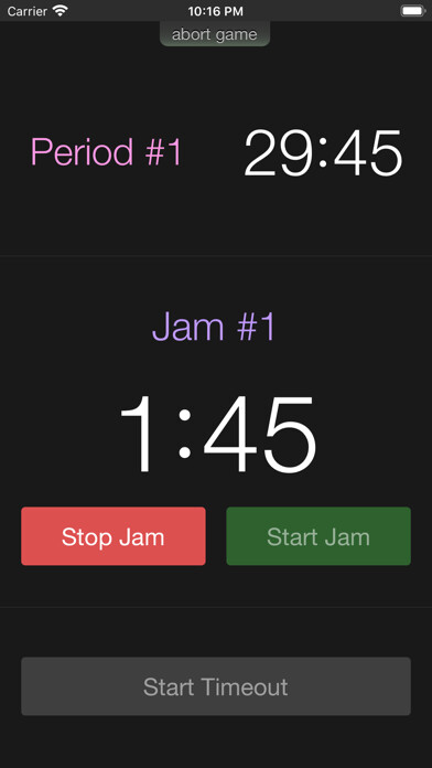 Emulate iPhone app JamTimer - for roller derby using MyAndroid