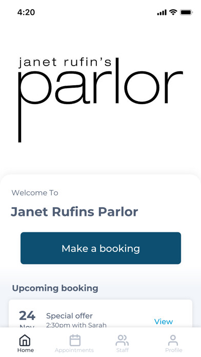 Emulate iPhone app Janet Rufins Parlor using MyAndroid Emulate iPhone app Janet Rufins Parlor using MyAndroid