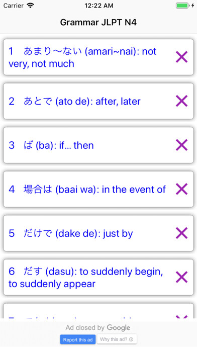 Emulate iPhone app Japanese Grammar JLPT N4 using MyAndroid Emulate iPhone app Japanese Grammar JLPT N4 using MyAndroid