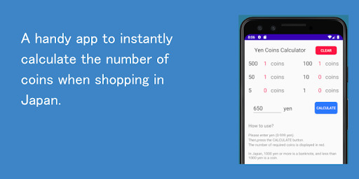 Run android online APK Japanese money coins calculator from MyAndroid or emulate Japanese money coins calculator using MyAndroid
