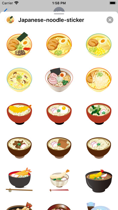 Emulate iPhone app Japanese noodle sticker using MyAndroid Emulate iPhone app Japanese noodle sticker using MyAndroid