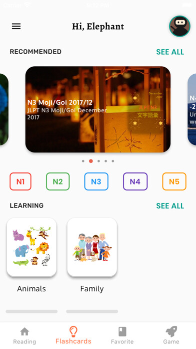 Emulate iPhone app Jareads - Learn Japanese using MyAndroid