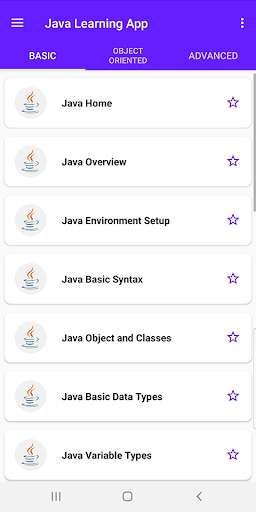 Run android online APK Java Learning App from MyAndroid or emulate Java Learning App using MyAndroid