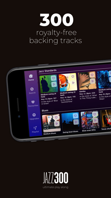 Emulate iPhone app Jazz300 - ultimate play along using MyAndroid