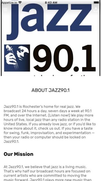 Run android online APK Jazz90.1 WGMC-FM from MyAndroid or emulate Jazz90.1 WGMC-FM using MyAndroid