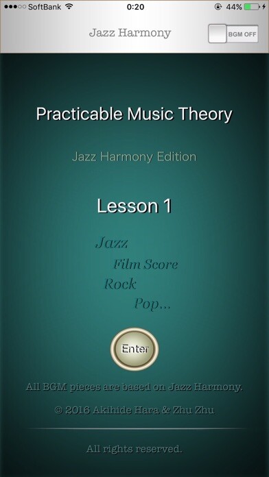 Emulate iPhone app Jazz Harmony Lesson 1 using MyAndroid