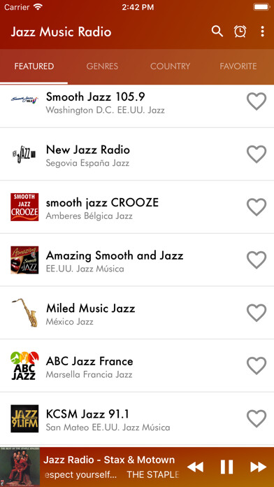 Emulate iPhone app Jazz Music Radios using MyAndroid