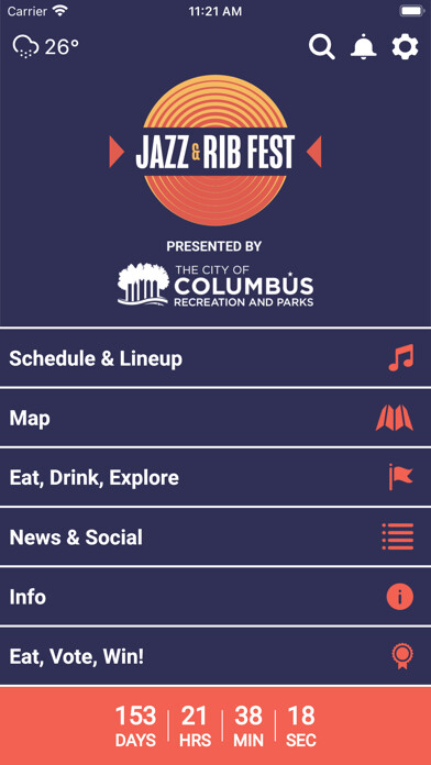 Emulate iPhone app Jazz & Rib Fest using MyAndroid