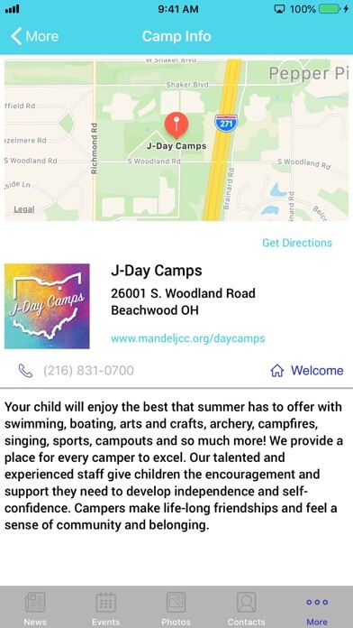 Emulate iPhone app J Day Camps using MyAndroid