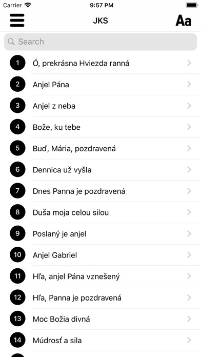 Emulate iPhone app Jednotný Katolícky Spevník using MyAndroid