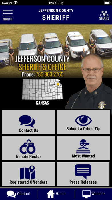 Emulate iPhone app Jefferson County KS Sheriff using MyAndroid