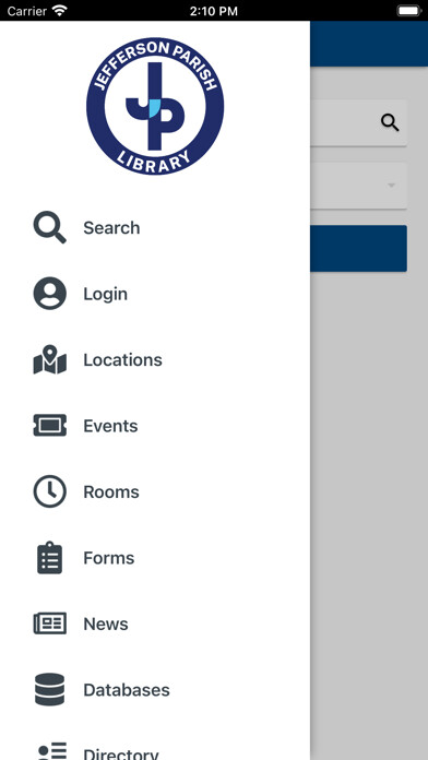 Emulate iPhone app Jefferson Parish Library using MyAndroid