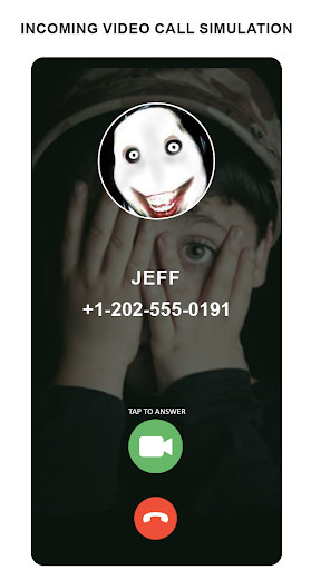 Run android online APK jeff the killer fake video call from MyAndroid or emulate jeff the killer fake video call using MyAndroid