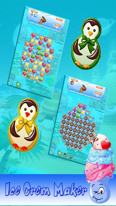 Emulate iPhone app Jelly Frozen Crazy Match 3 Puzzle : Ice Cream Maker Free Games using MyAndroid